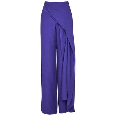 Shop Roland Mouret Farnely Wide-leg Silk Chiffon Trousers