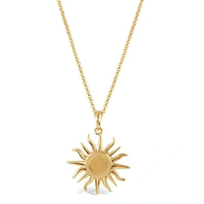 Shop Dinny Hall Gold Sun Charm With Brushed Centre Pendant