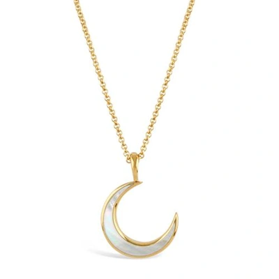 Shop Dinny Hall Gold Moon Charm With Inlaid Mother Of Pearl Pendant