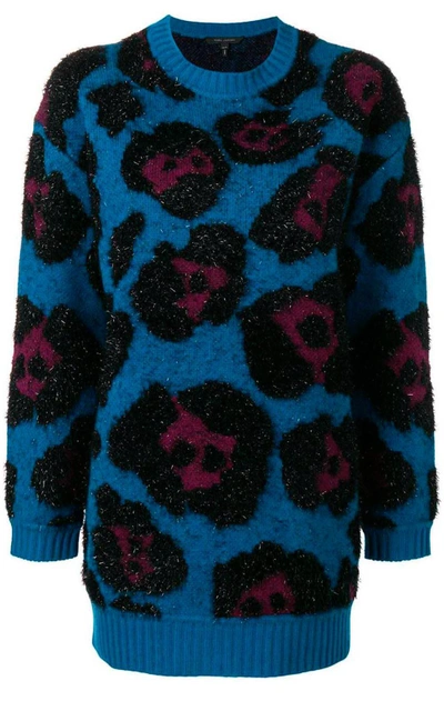 Shop Marc Jacobs Oversized Leopard-jaquard Wool And Cashmere-blend Sweater In Multi