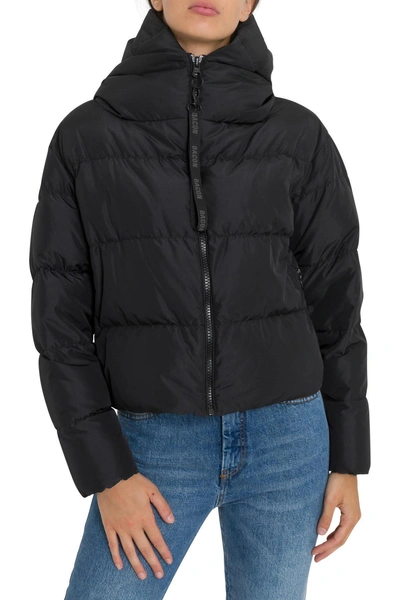 Shop Bacon Clothing Short Down Jacket With Hood In Nero