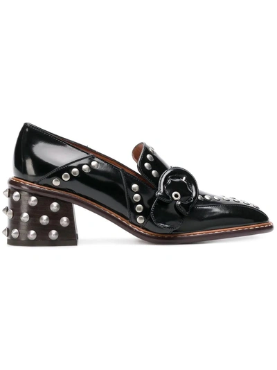 Shop Coach Studded Loafers In Black