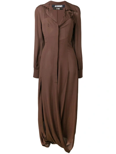 Shop Jacquemus La Robe Afa Dress - Brown
