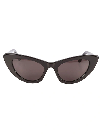 Shop Saint Laurent New Wave 213 Lily Sunglasses In Black/grey