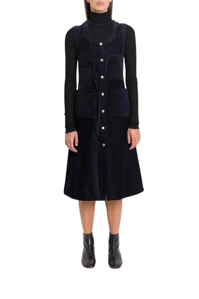 Shop Acne Studios Corduroy Dress In Navy