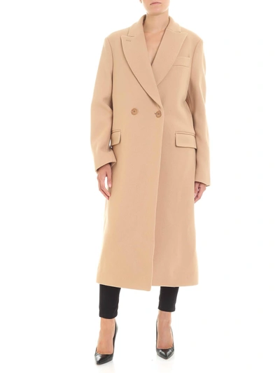 Shop Stella Mccartney Oversize Wool Coat In Cammello