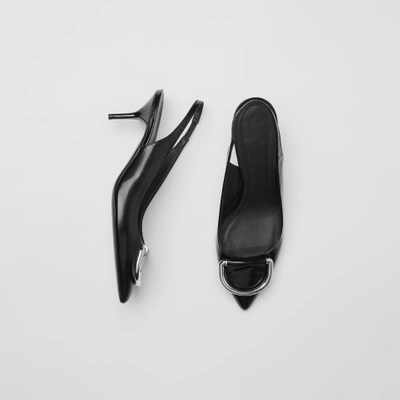 Shop Burberry The Leather D-ring Slingback Pump In Black