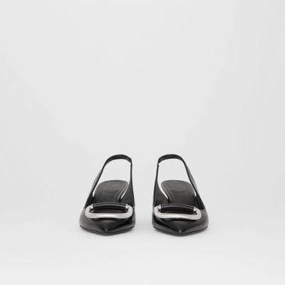 Shop Burberry The Leather D-ring Slingback Pump In Black