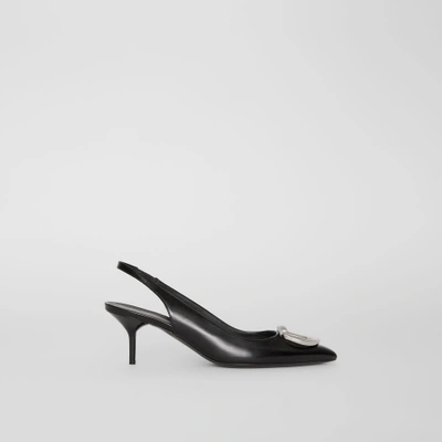 Shop Burberry The Leather D-ring Slingback Pump In Black