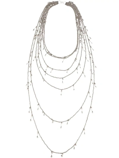 Shop Marc Le Bihan Multiple Chain Necklace In Silver