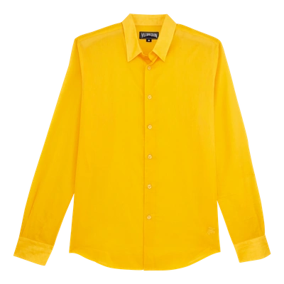 Shop Vilebrequin Pap Unisexe Adulte - Unisex Cotton Shirt Solid - Shirts - Caracal In Orange