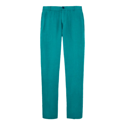 Shop Vilebrequin Men Ready To Wear - Men Straight Linen Pants Solid - Pant - Panache In Green