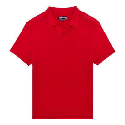 Shop Vilebrequin Men Ready To Wear - Men Linen Jersey Polo Shirt Solid - Polos - Pyramid In Red