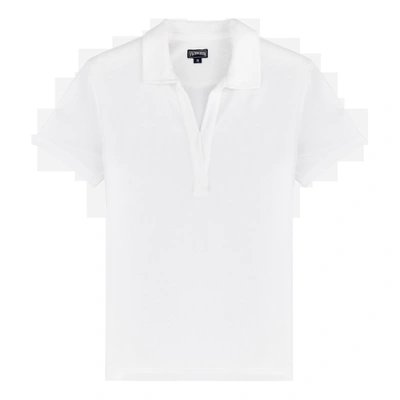 Shop Vilebrequin Women Ready To Wear - Women Terry Cloth Polo Shirt Solid - Polos - Flori In White