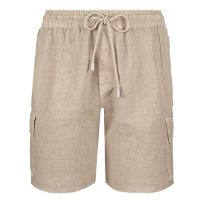 Vilebrequin Baie Linen Bermuda Shorts In Beige