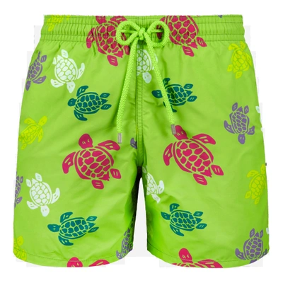 Shop Vilebrequin Men Swimwear - Men Swimwear Tortues Multicolores - Swimming Trunk - Moorea In Green