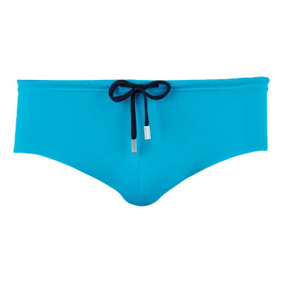 Shop Vilebrequin Men Swimwear - Men Fitted Swim Brief Solid - Swimwear - Nuage In Blue