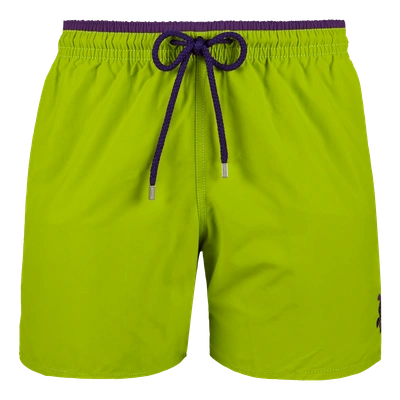 Shop Vilebrequin Men Swimwear - Men Swimtrunks Solid Bicolor - Swimwear - Moka In Green