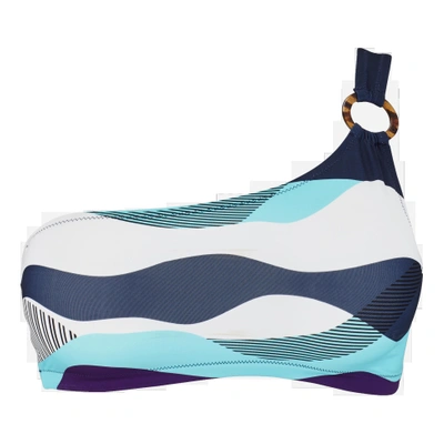 Shop Vilebrequin Women Swimwear - Women Asymetrical Bikini Top Ostende - Swimwear - Fixel In Blue