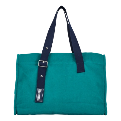 Shop Vilebrequin Big Cotton Beach Bag Solid In Green