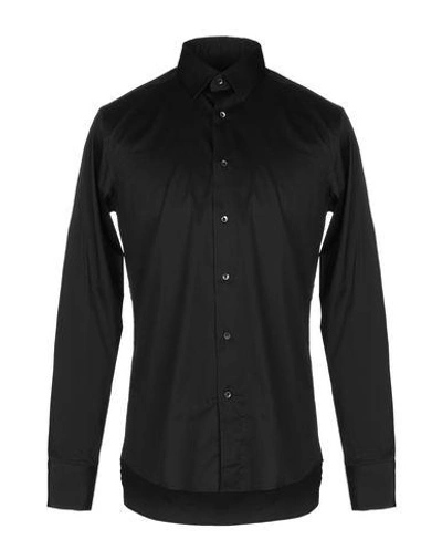 Shop Canali Solid Color Shirt In Black