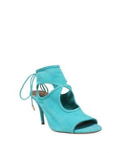 Shop Aquazzura Sandals In Turquoise