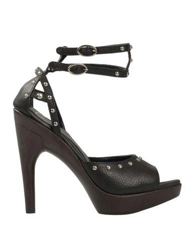 Shop Just Cavalli Sandals In Dark Brown