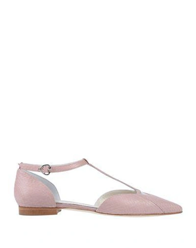 Shop Francesca Bellavita Woman Ballet Flats Pink Size 9 Soft Leather