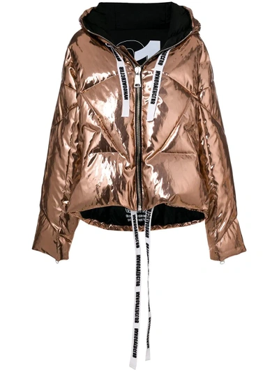 Shop Khrisjoy Metallic Hooded Puffer Jacket