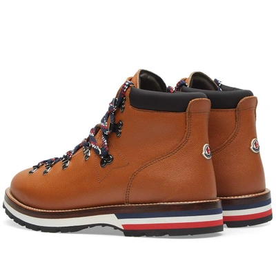 Shop Moncler Peak Leather Hiking Boot In Brown