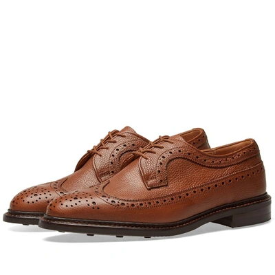 Shop Tricker's Fulton Long Wing Brogue In Neutrals