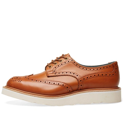 Shop Tricker's Bourton Vibram Sole Brogue In Yellow