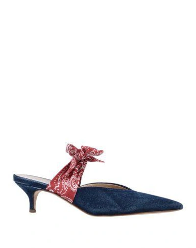 Shop Gia Couture Mules In Blue