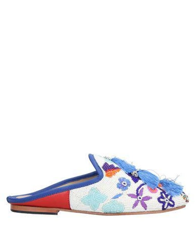 Shop Coral Blue Mules In Dark Blue