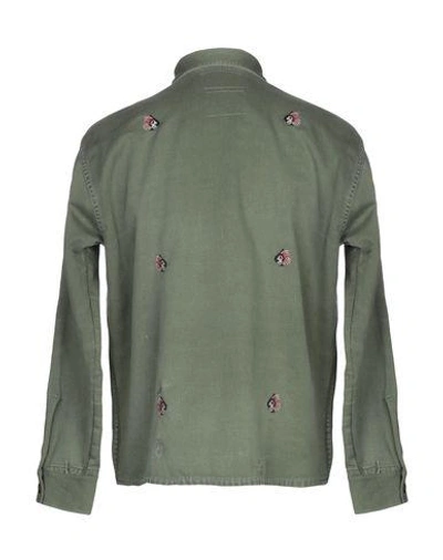 Shop As65 Solid Color Shirt In Military Green