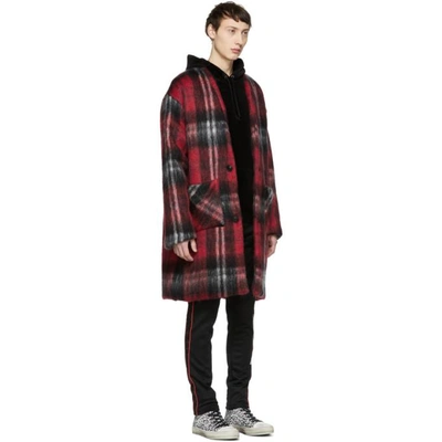 Shop Amiri Red Mohair Cardigan Coat In Red Red