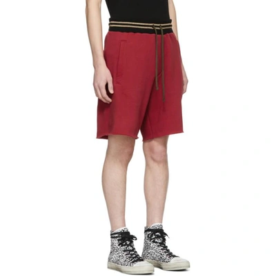 Shop Amiri Red 'lovers' Track Shorts In Red Red