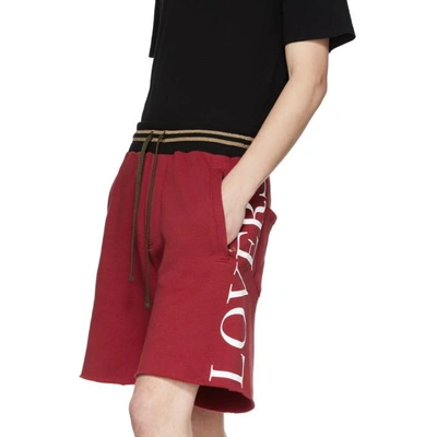 Shop Amiri Red 'lovers' Track Shorts In Red Red