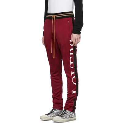 Shop Amiri Black Lovers Lounge Pants In Red Red