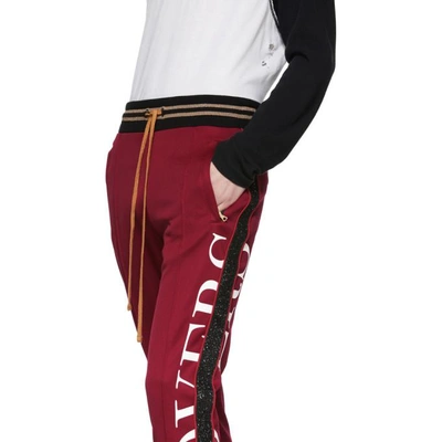 Shop Amiri Black Lovers Lounge Pants In Red Red