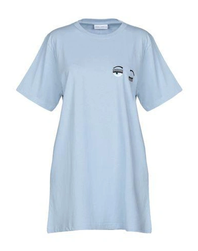 Shop Chiara Ferragni Woman T-shirt Sky Blue Size Xs Cotton