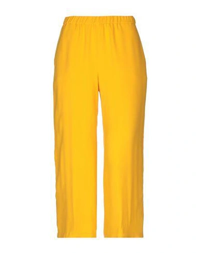 Shop One Cropped Pants & Culottes In Ocher