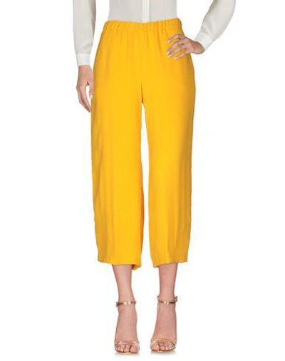 Shop One Cropped Pants & Culottes In Ocher