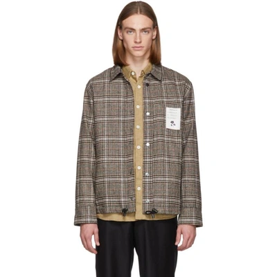Shop Lhomme Rouge Brown Check Pull Jacket