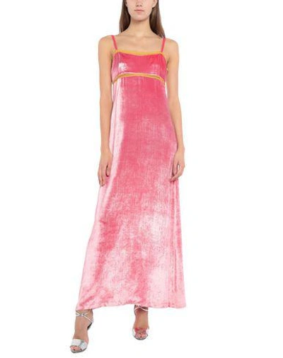 Shop Alberta Ferretti Woman Maxi Dress Pink Size 4 Viscose, Silk