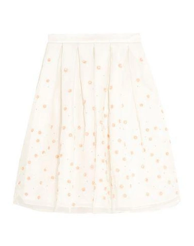 Shop Holly Fulton Knee Length Skirt In Ivory