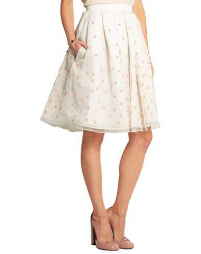 Shop Holly Fulton Knee Length Skirt In Ivory