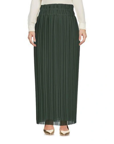Shop P.a.r.o.s.h Long Skirts In Military Green