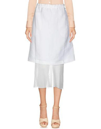 Shop Helmut Lang Midi Skirts In White