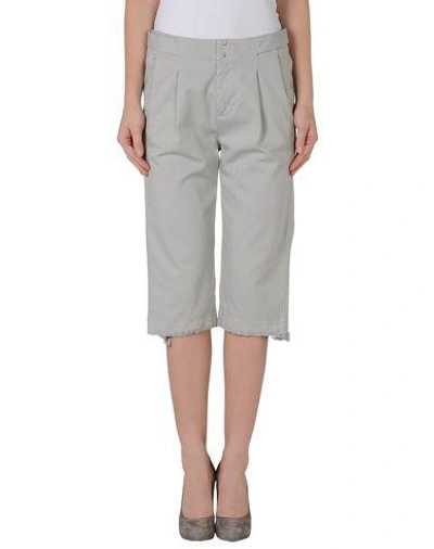 Shop Mm6 Maison Margiela Cropped Pants & Culottes In Light Grey